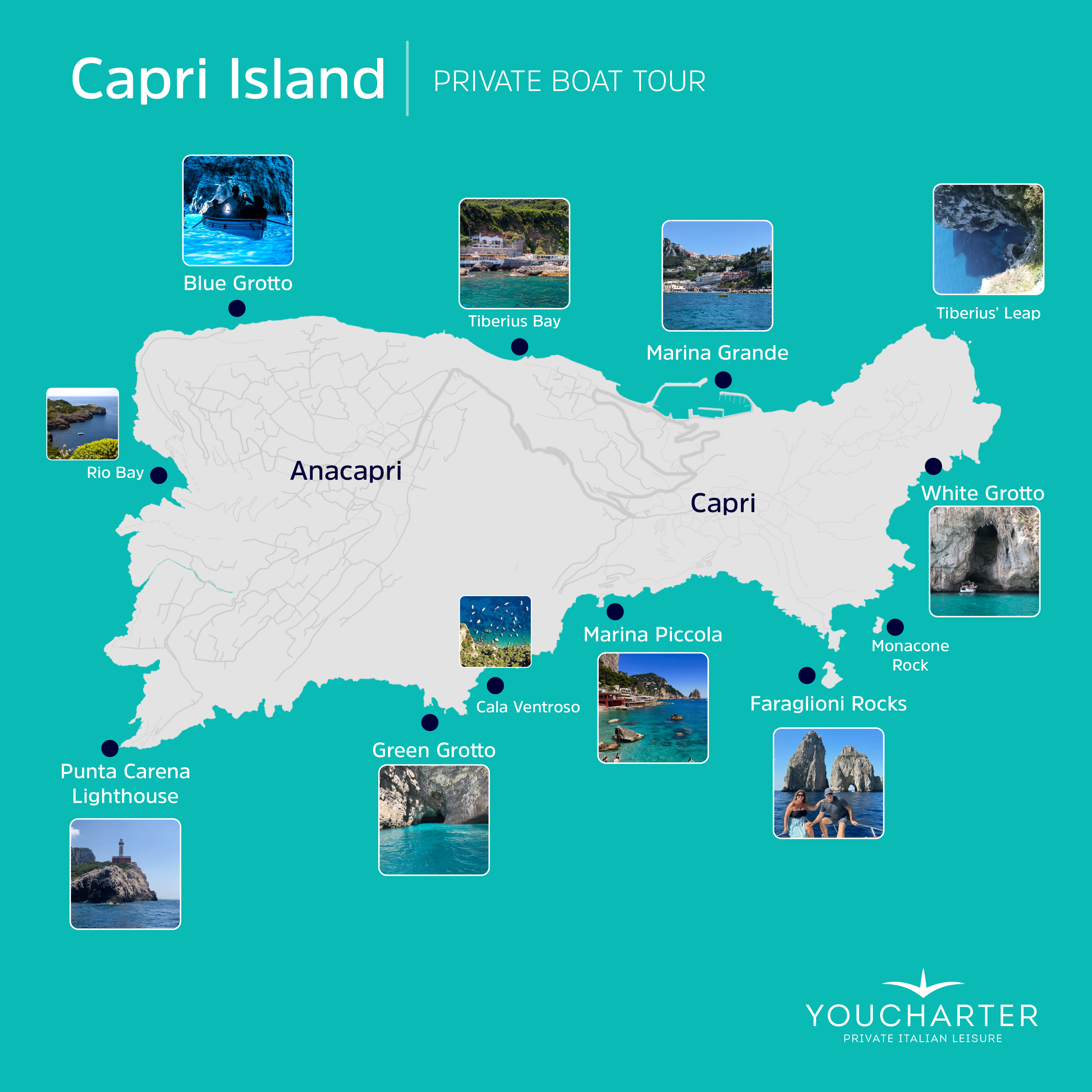 Capri Island Map - boat Experience